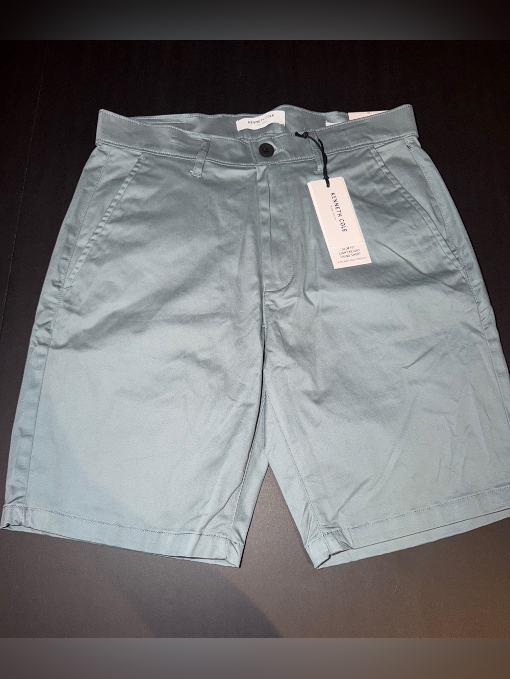Kenneth Cole Men's Slate Blue Flat Front Shorts